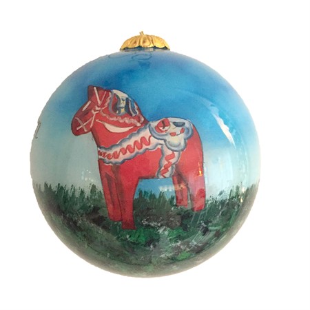 Julkula handmålad med dalahäst